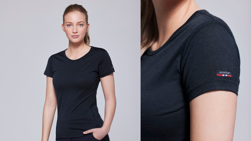 DEVOLD Breeze merino 150 t-shirt women - black - lekki t-shirt damski z wełny merino
